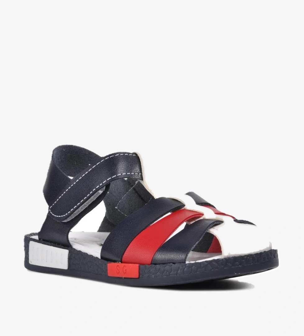 Şiringenç 210111 Lacivert-Beyaz-Kırmızı Comfort Erkek Çocuk Sandalet