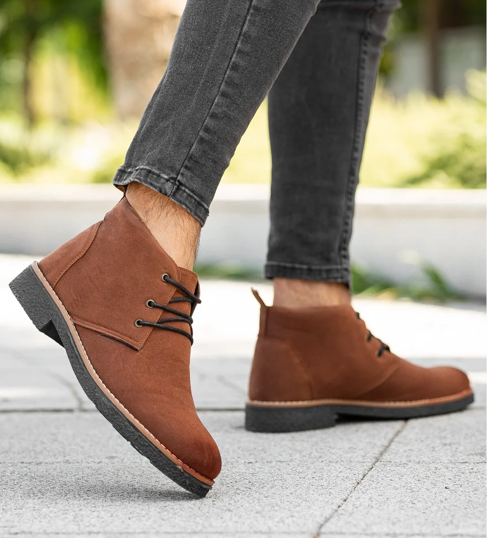 Erkek Papi Bağlı Kışlık Erkek Bot Süet Taba