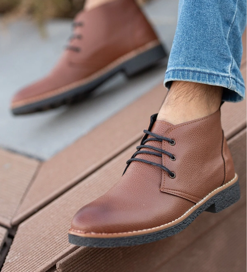 Erkek Papi Bağlı Kışlık Erkek Bot Taba