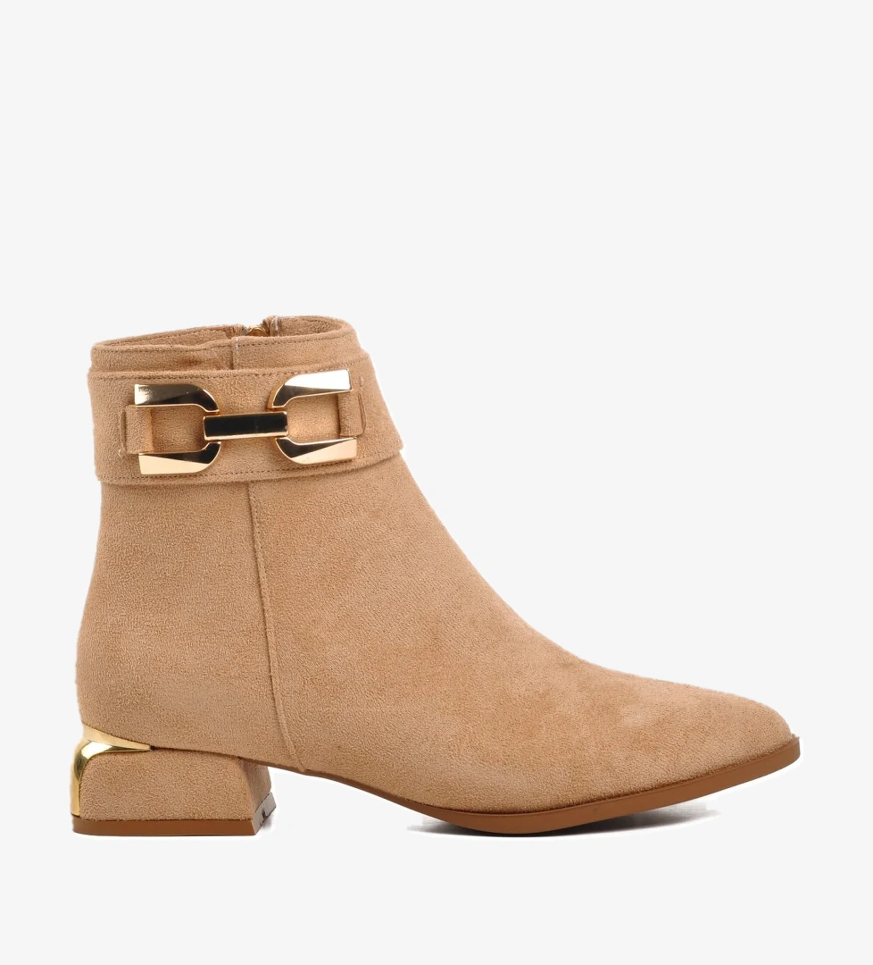 248035 Bej Süet İçi Polarlı Kadın Bot