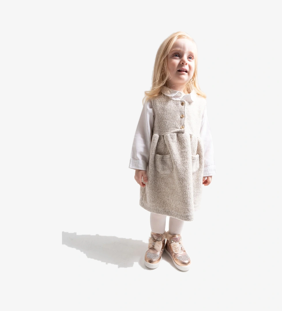 Mnpc Kız Çocuk Gümüş Bronz Suni Deri Anatomik Taşlı Günlük Bot model görseli