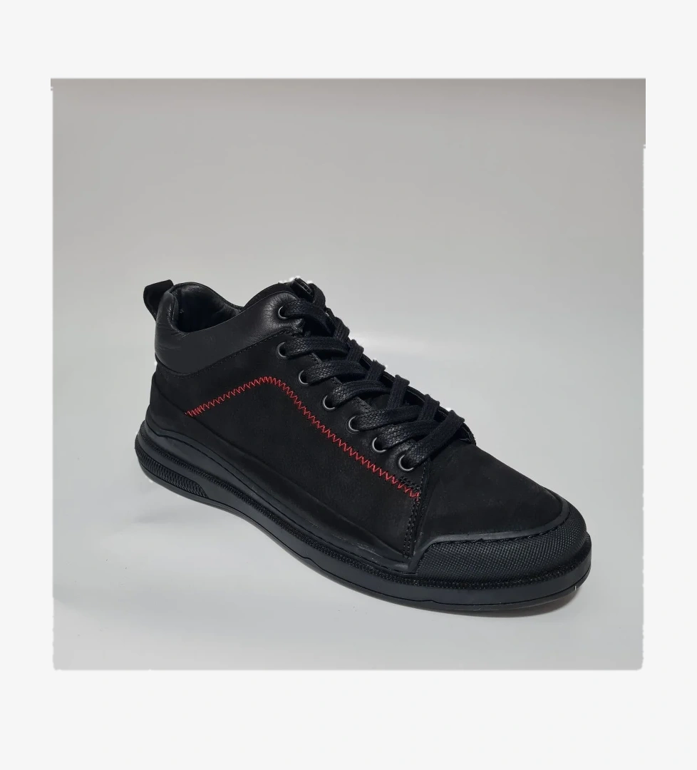 Komçero Komcero Bağlı Fermuarlu Yarı Boğazlı %100 Hakiki Deri Dikişli Model Erkek Bot K0553-7268 model görseli