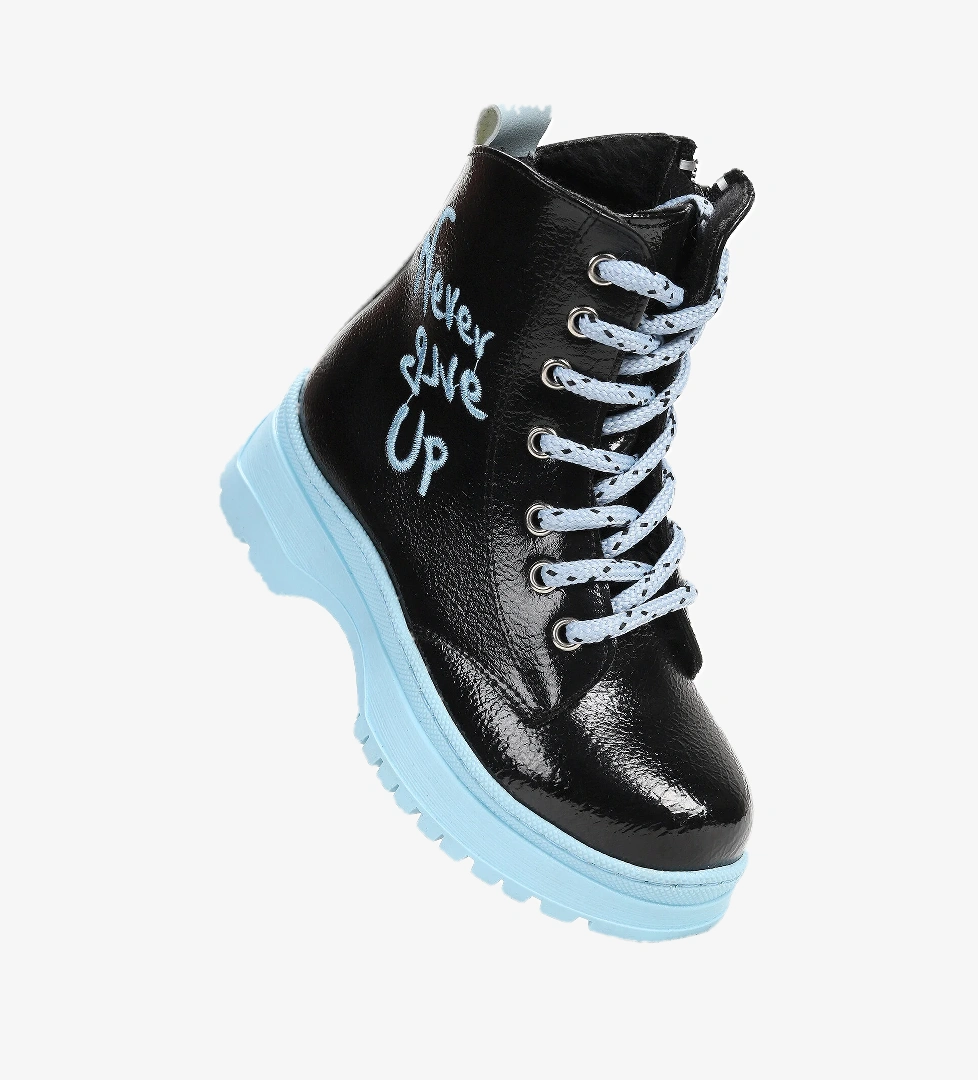 Never Çatlak Termo Taban Kız Çocuk Bot Siyah - Turkuaz