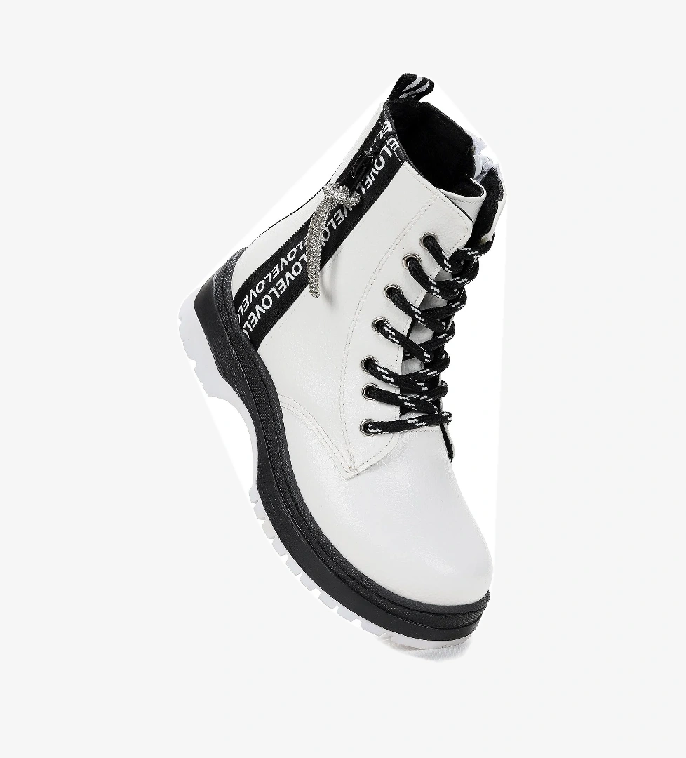 Love Çatlak Termo Taban Kız Çocuk Bot Beyaz