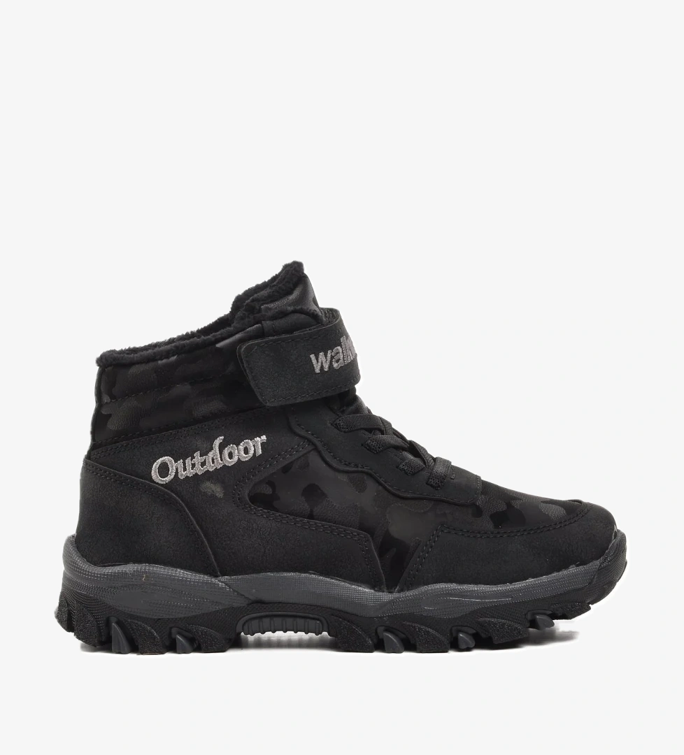 Leo-F Siyah İçi Kürklü Çocuk Outdoor Bot - Görsel 1