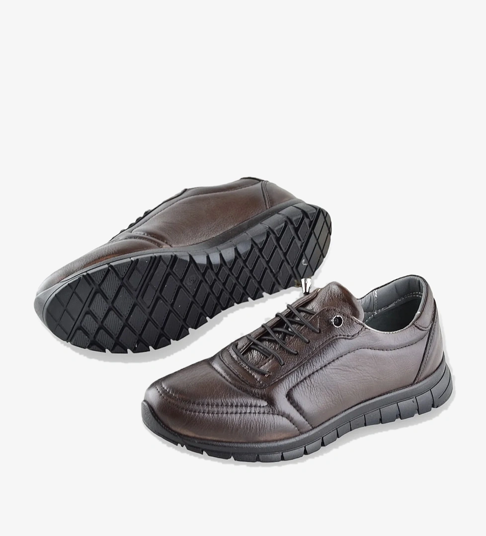 909 Tam Ortopedik Taban Hakiki Deri Erkek Ayakkabı Kadın Ayakkabı Kaymaz Taban Unisex Ayakkabı Lastikli Bağcık