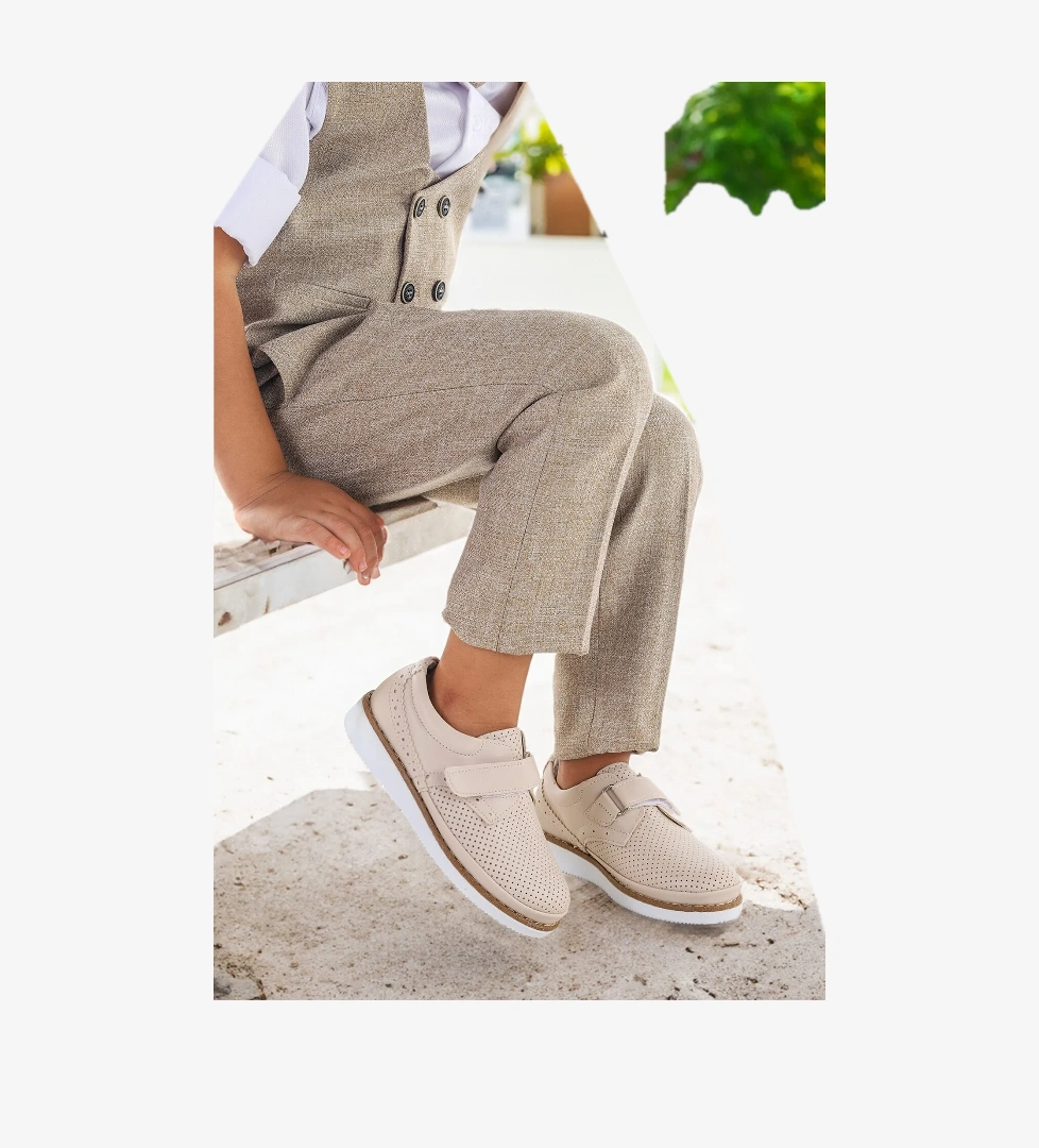 Cırtlı Erkek Bebek Sünnet Ayakkabısı 100 Cilt Bej