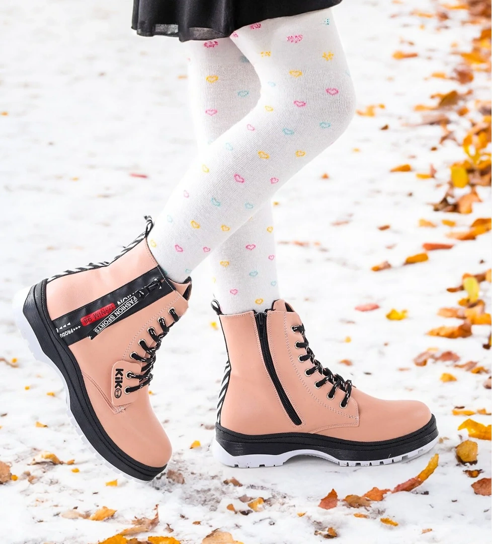 Fermuarlı Termo Taban Kız Çocuk Bot 623 Cilt Pudra