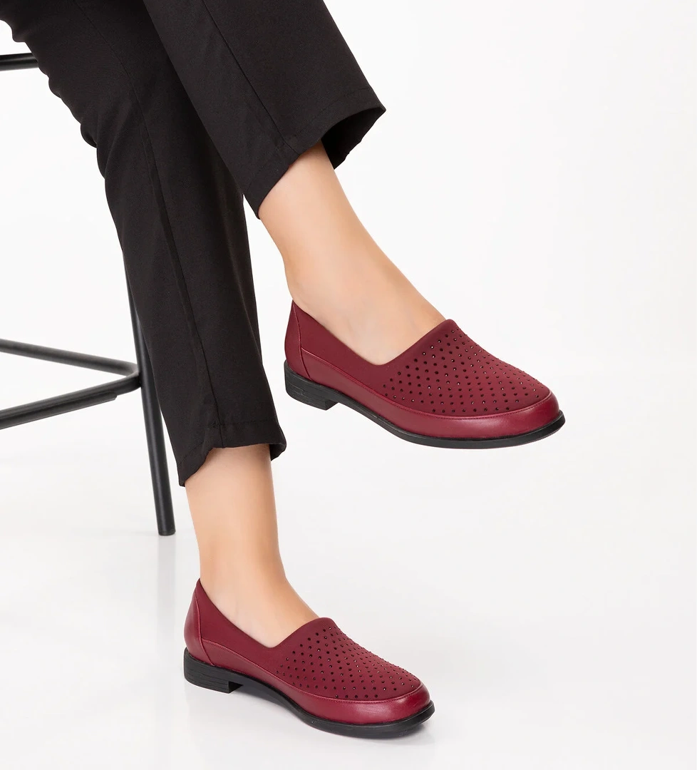 Gondol Hakiki Deri Üzeri Strecli Taş Detaylı Günlük Ayakkabı vdt.194 - Görsel 1