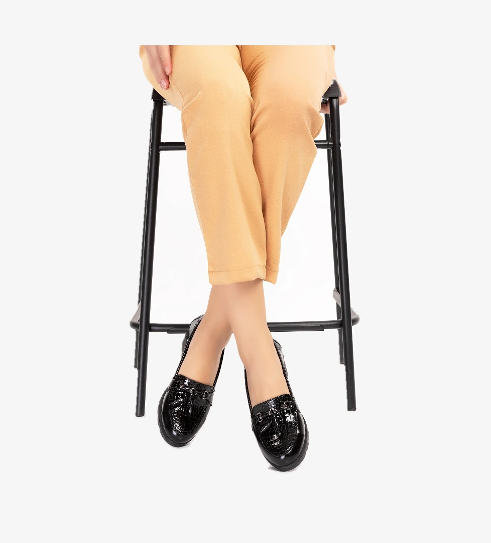 Gondol Kadın Hakiki Deri Dolgu Topuk Rahat Şık Anne Ayakkabısı ell.6821 - Görsel 1