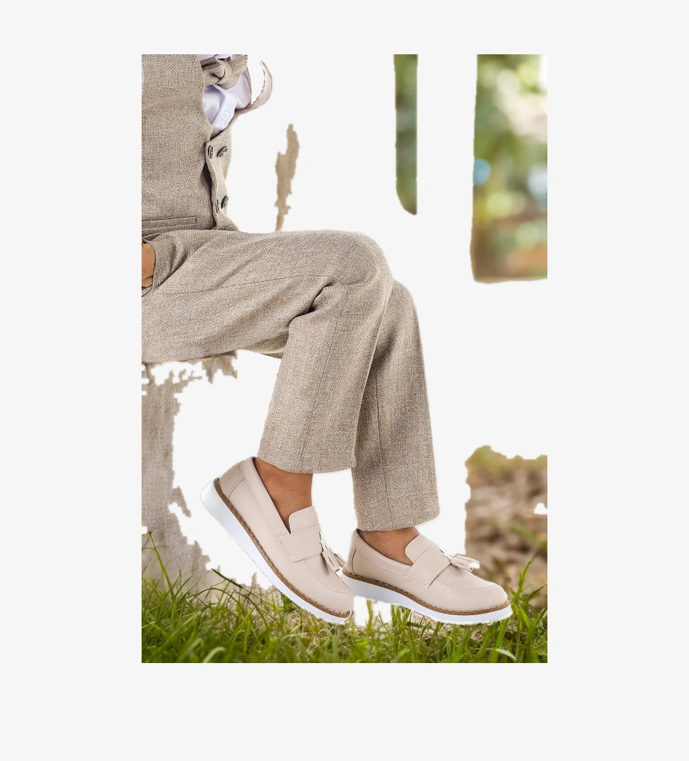 Cision Cilt Papyonlu Erkek Bebek Sünnet Ayakkabısı Krem