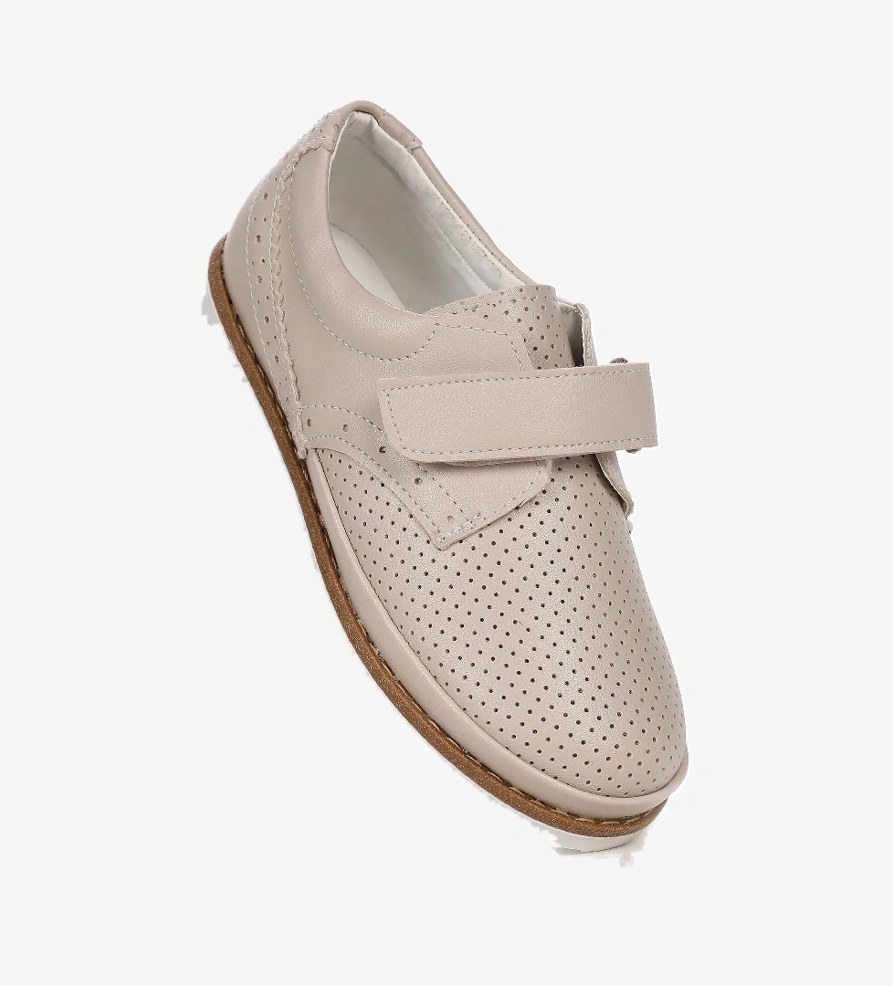 Circum Cilt Cırtlı Erkek Çocuk Okul Sünnet Ayakkabısı Bej