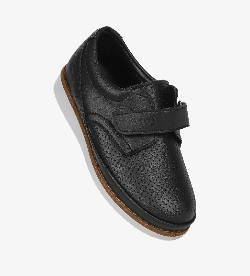 Circum Cilt Cırtlı Erkek Çocuk Okul Sünnet Ayakkabısı Siyah