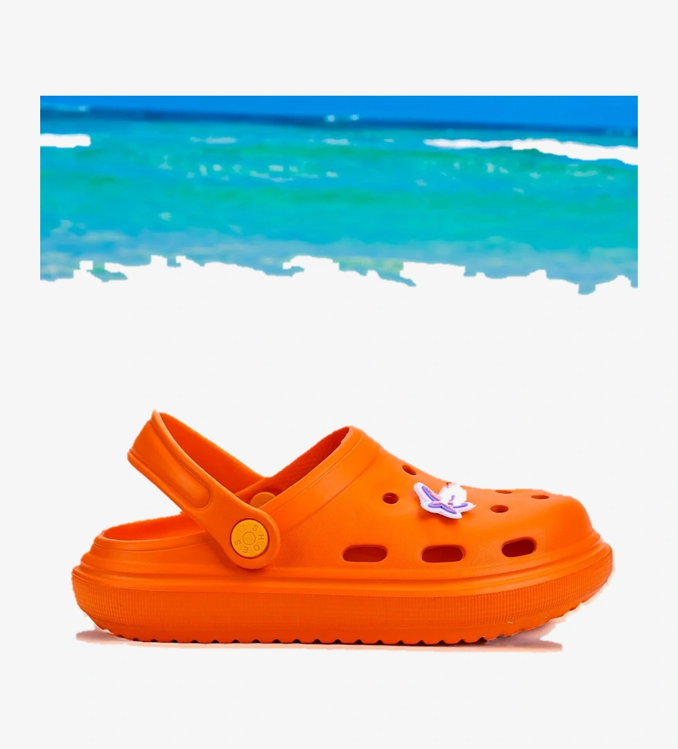 Bester Eva Plaj Havuz Okul Kreş Kız Çocuk Terlik Turuncu