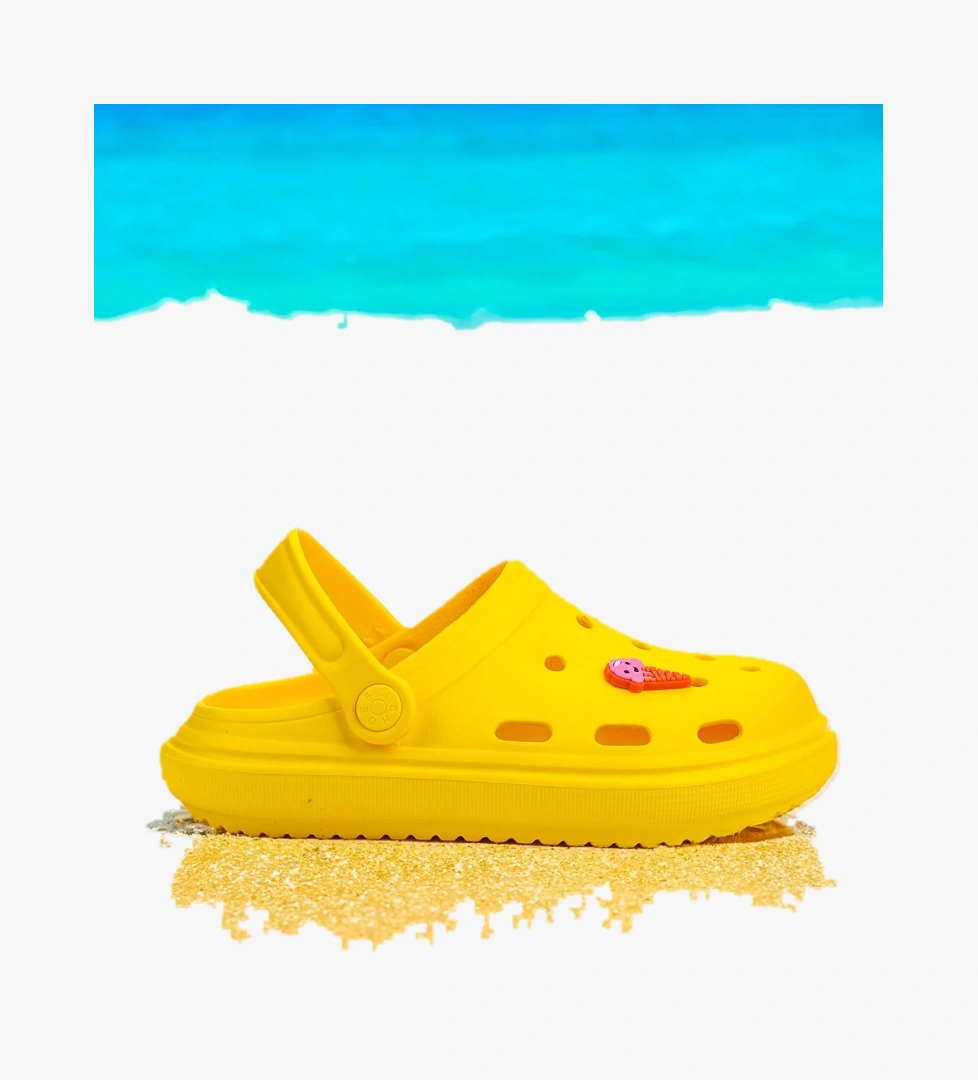 Bester Eva Plaj Havuz Okul Kreş Kız Çocuk Terlik Sarı