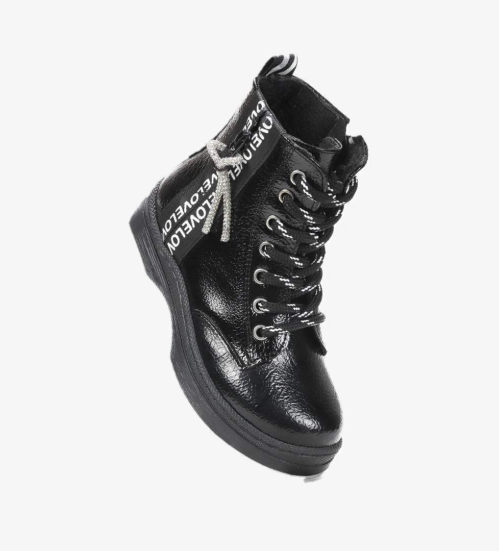 Love Çatlak Termo Taban Kız Çocuk Bot Siyah