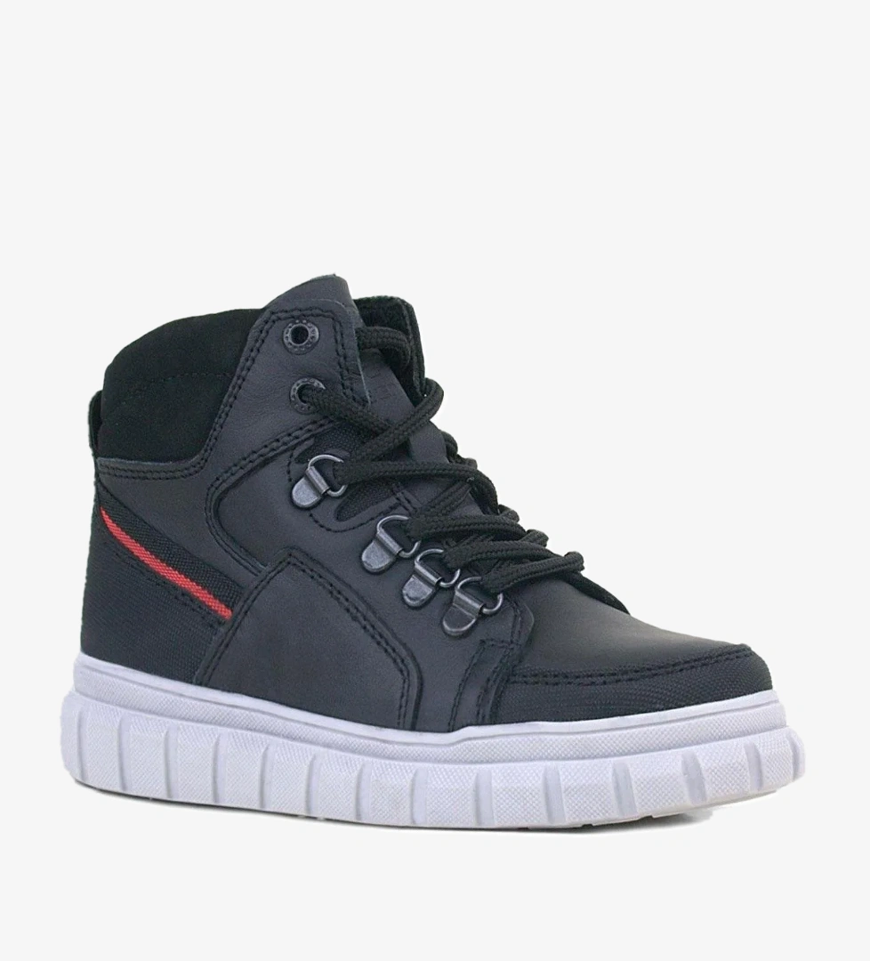 Hakiki Deri Siyah Fermuarlı Erkek Çocuk Bot - Görsel 1