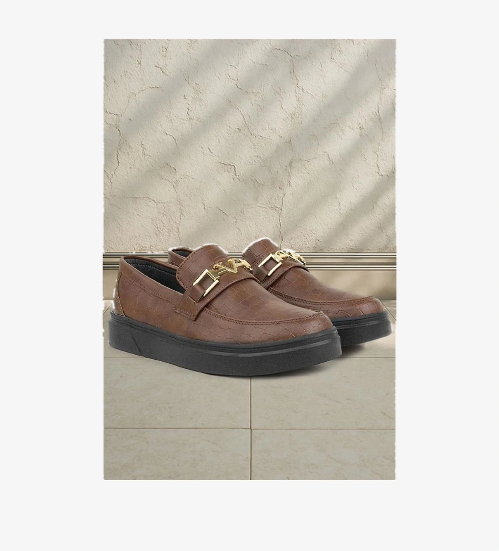 Rakerplus Taba Tokalı Loafer Çocuk Klasik Ayakkabı model görseli