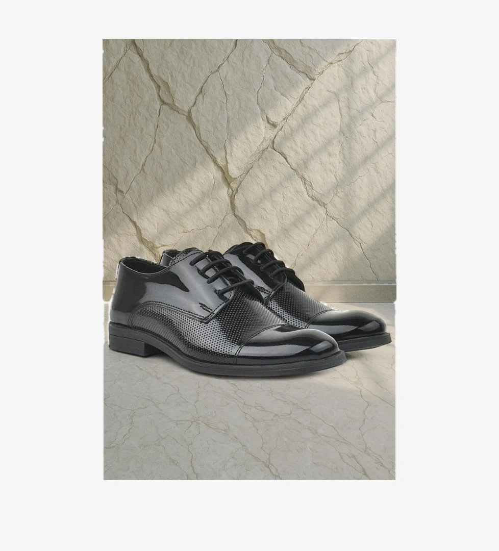 Rakerplus Siyah Rugan Bağcıklı Oxford Çocuk Klasik Ayakkabı model görseli