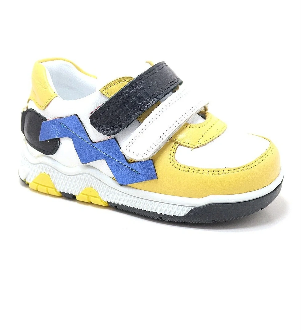 Hapshoe Kids Artico Fonsis Hakiki Deri Sarı Cırtlı Bebek Spor Ayakkabı model görseli