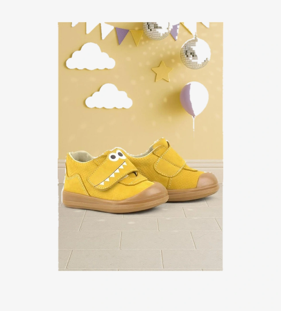 Rakerplus Dino Hakiki Deri Sarı Yüksek Bilekli Bebek Ayakkabı model görseli