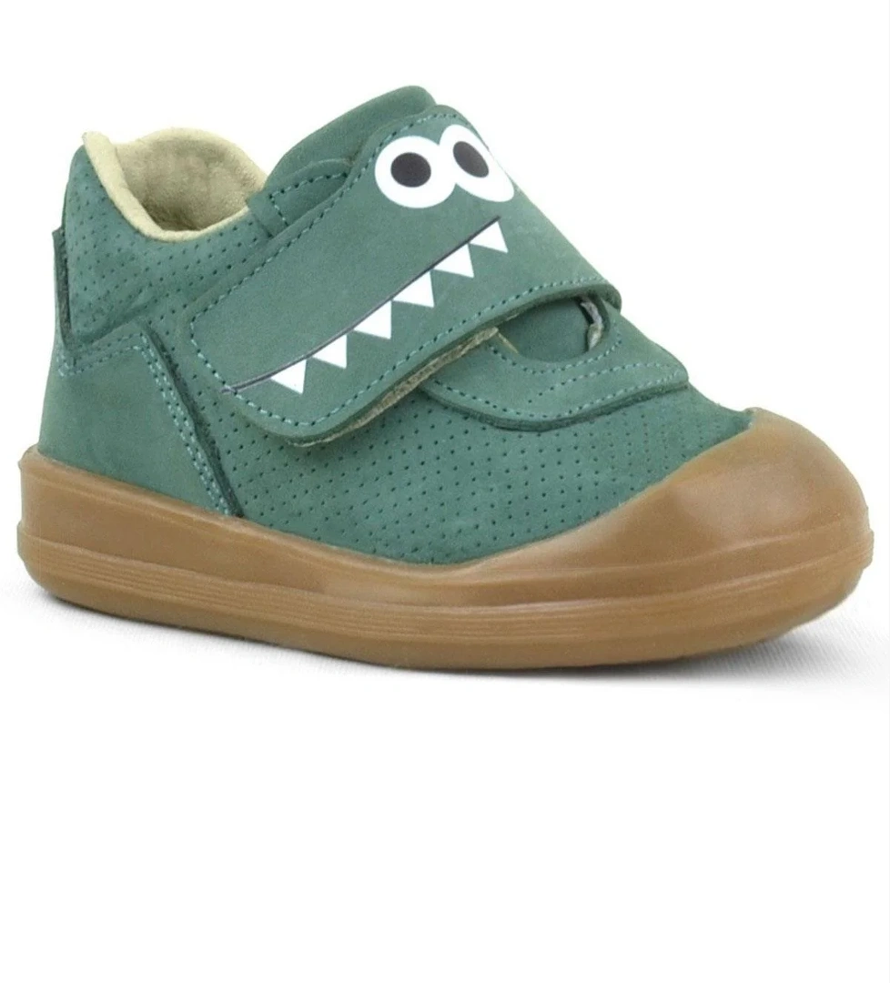 Rakerplus Dino Hakiki Deri Yeşil Yüksek Bilekli Bebek Ayakkabı model görseli