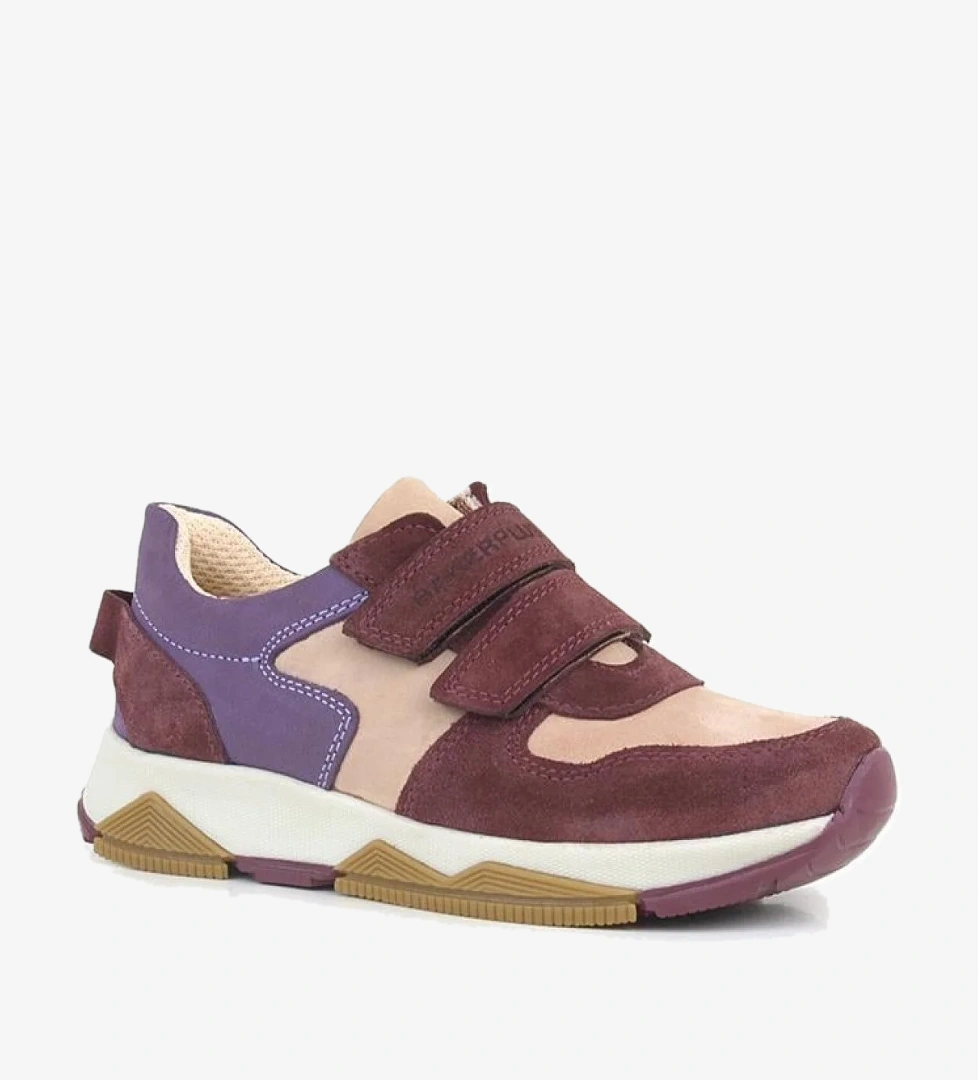 Rakerplus Hakiki Deri Bordo Pembe Kız Çocuk Cırtlı Sneakers Spor Ayakkabı model görseli