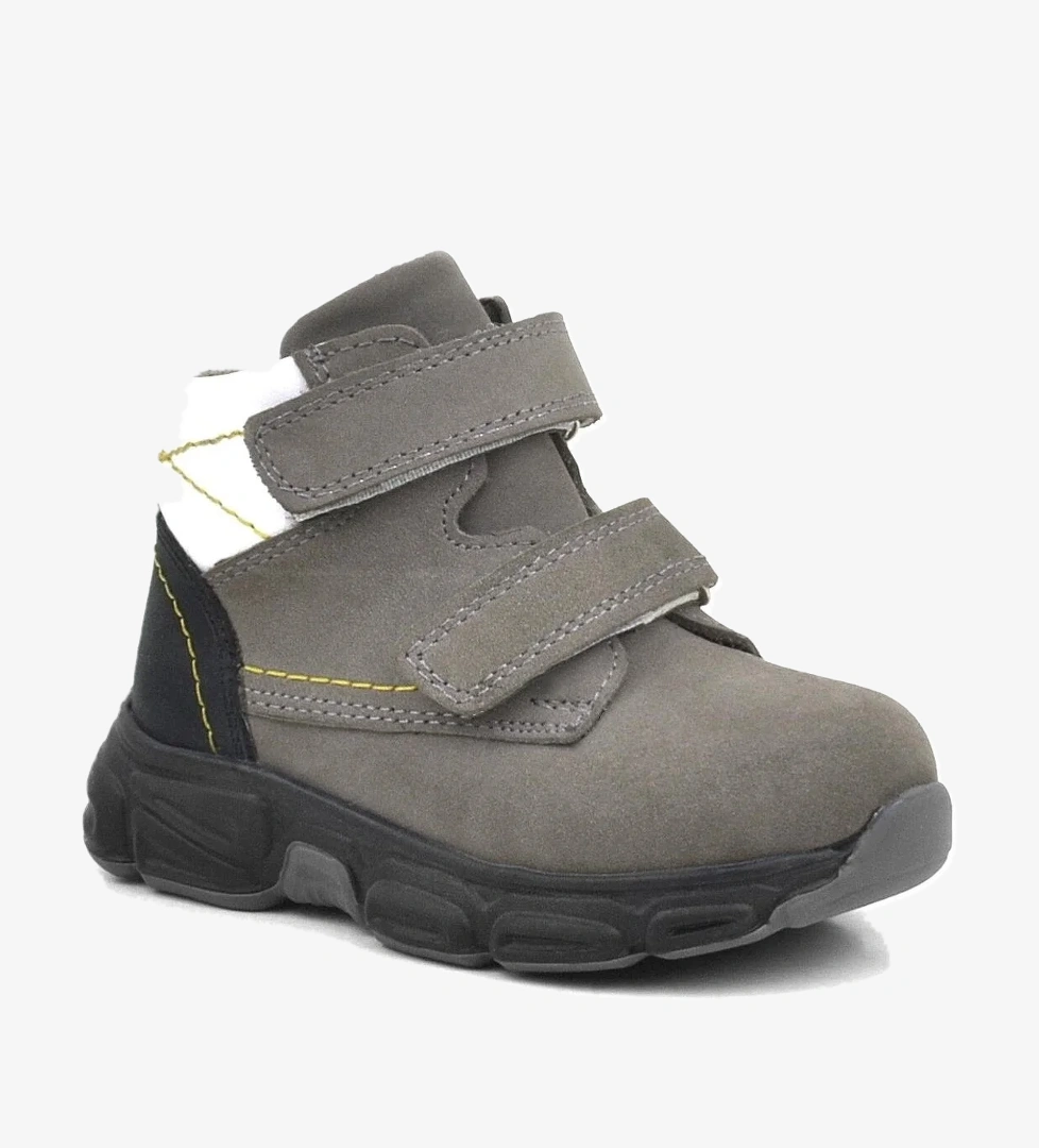 Hakiki Deri Gri Nubuk Bebek Spor Bot Ayakkabı - Görsel 1