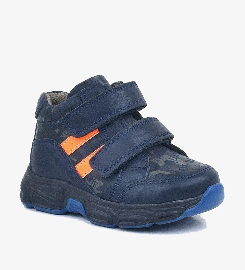 Rakerplus Hakiki Deri Lacivert Turuncu Bebek Spor Bot Ayakkabı model görseli