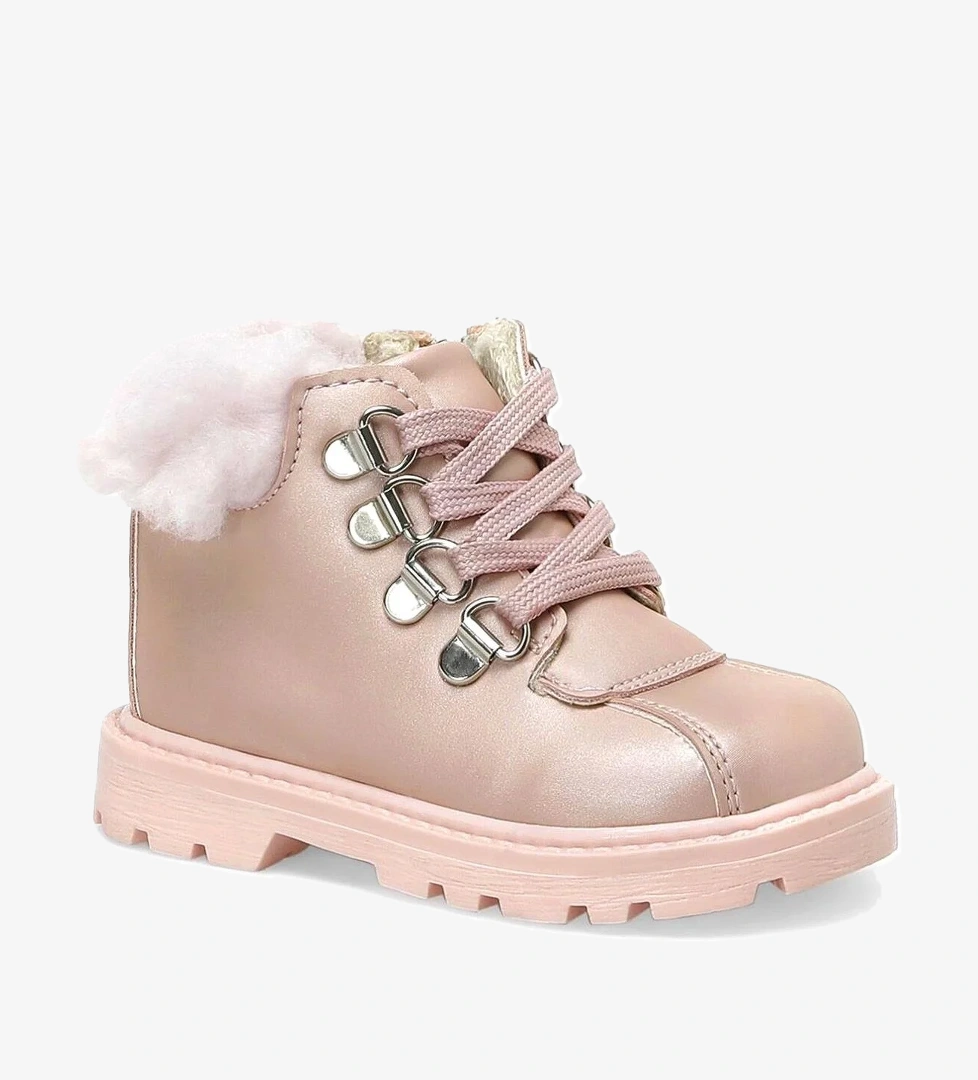 Rakerplus Pudra Pembe Fermuarlı Kız Bebek Bot Ayakkabı model görseli