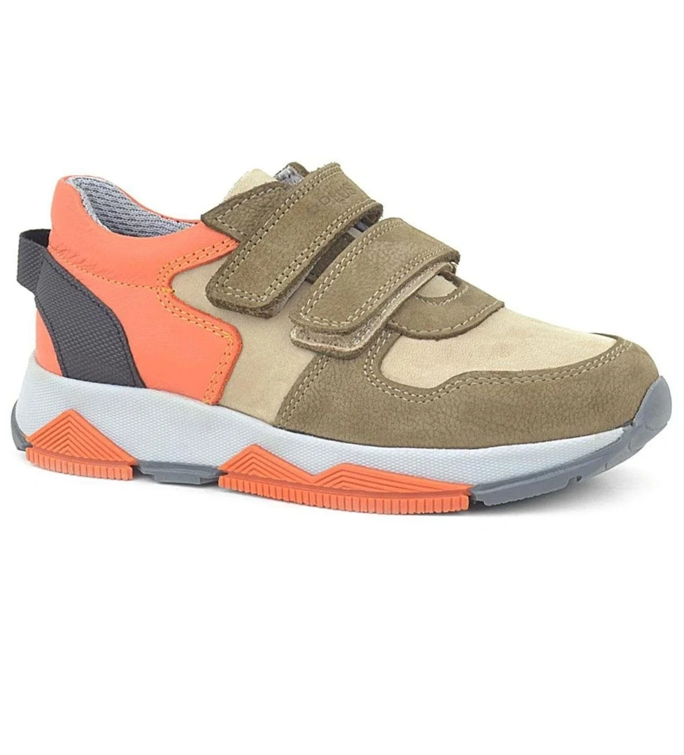 Hakiki Deri Kum Rengi Çocuk Sneakers Spor Ayakkabı - Görsel 1