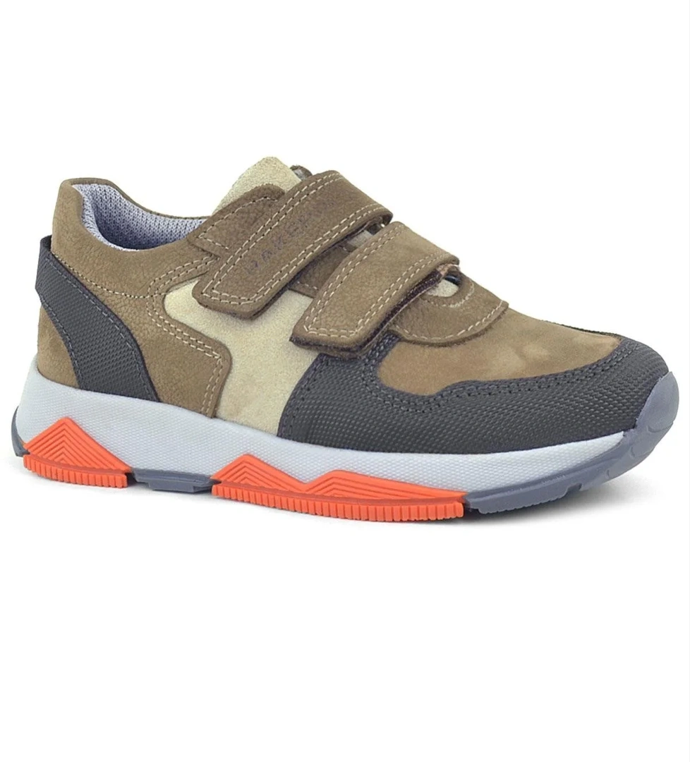 Hakiki Deri Kahverengi Çocuk Sneakers Spor Ayakkabı - Görsel 1