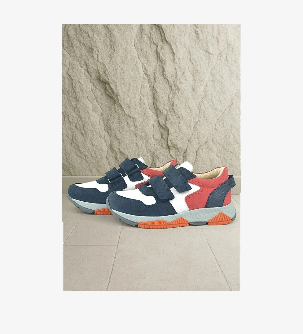 Hakiki Deri Lacivert Çocuk Sneakers Spor Ayakkabı - Görsel 1