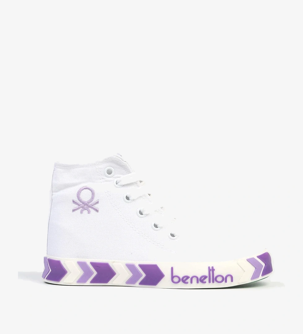 Benetton ® | BN-90621-3374 Beyaz Lila - Kadın Spor Ayakkabı model görseli