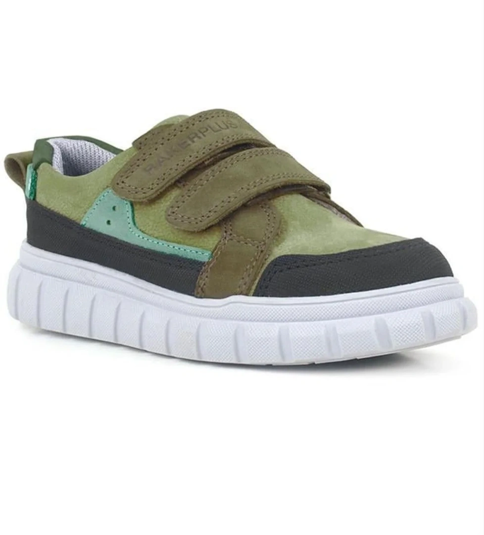 Hakiki Deri Yeşil Cırtlı Günlük Spor Çocuk Okul Ayakkabı - Görsel 1