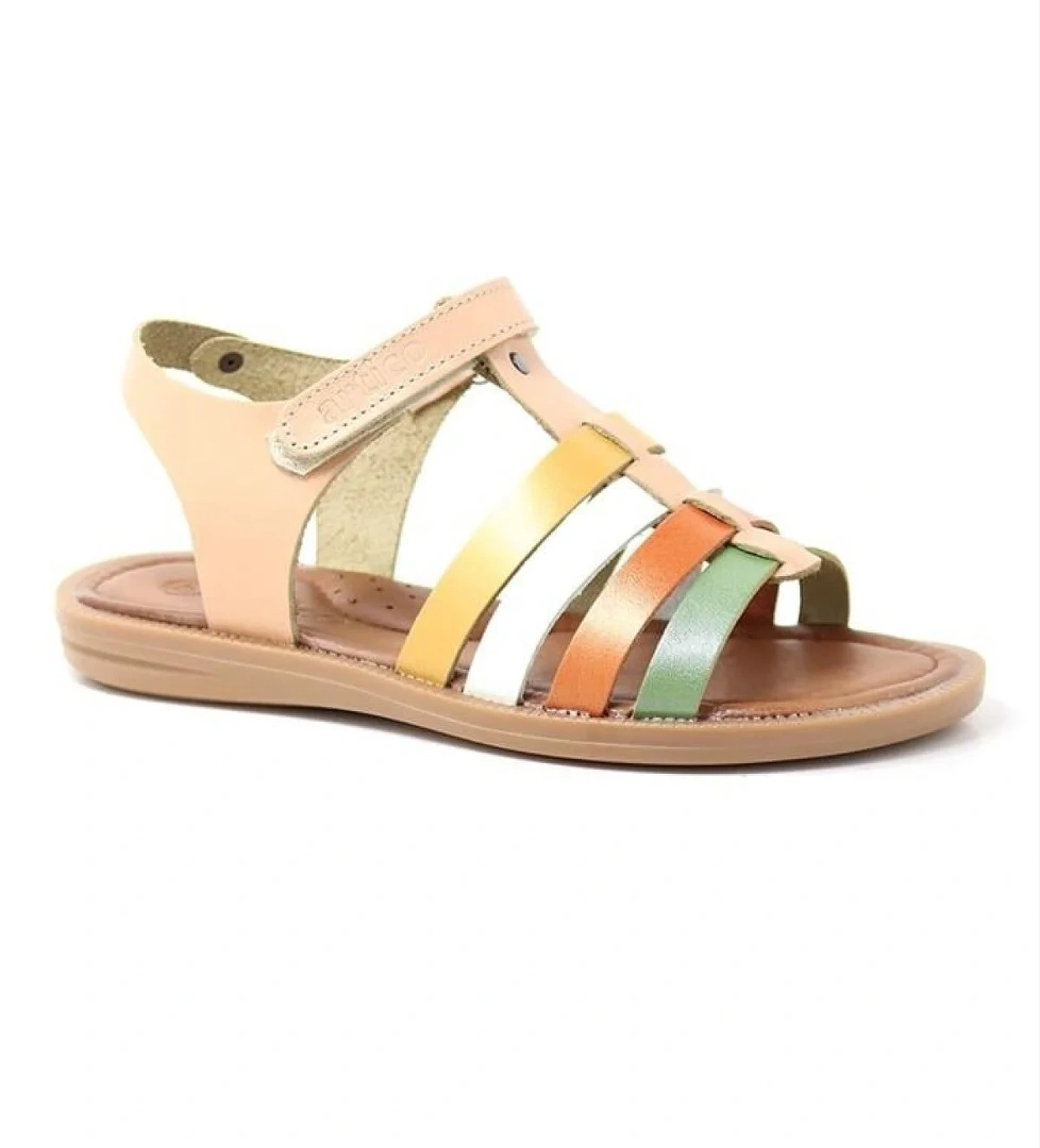 Hapshoe Kids Artico Bellini Hakiki Deri Vaketa Taba Renkli Kız Çocuk Sandalet model görseli