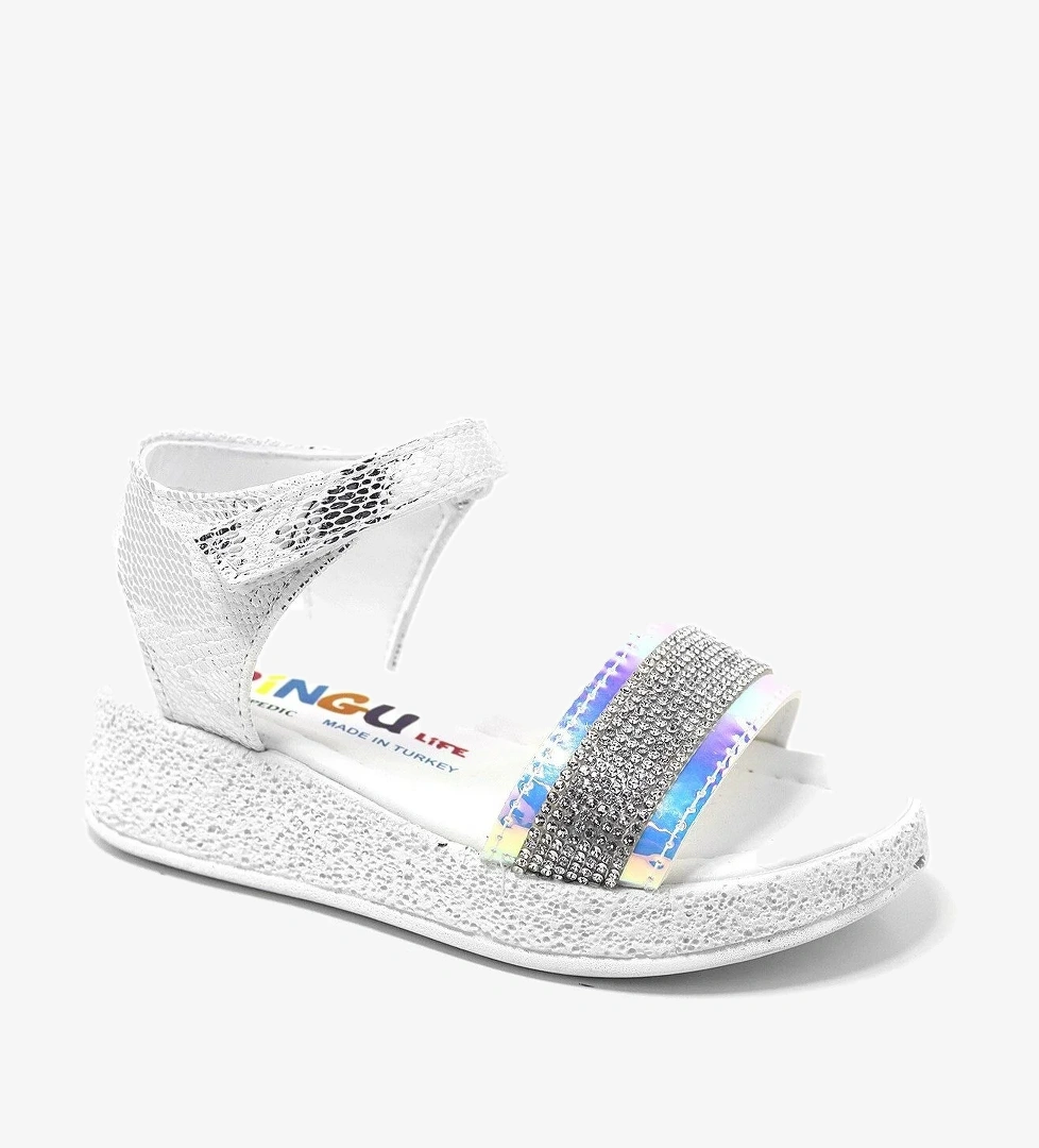 Hapshoe Kids Artico Pingu Gloria Gümüş Taşlı Kız Çocuk Sandalet model görseli