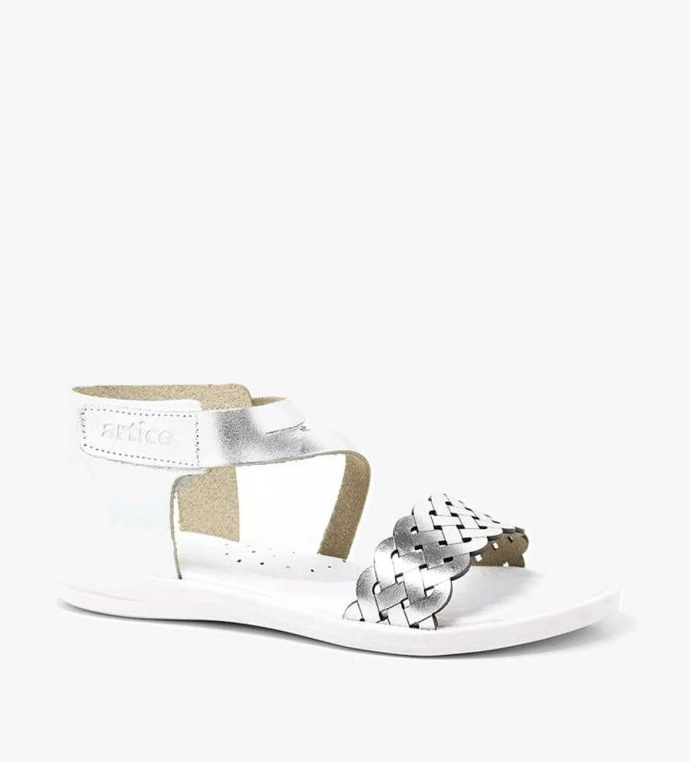 Hapshoe Kids Artico Etoile Hakiki Deri Vaketa Gümüş Gri Kız Çocuk Sandalet model görseli