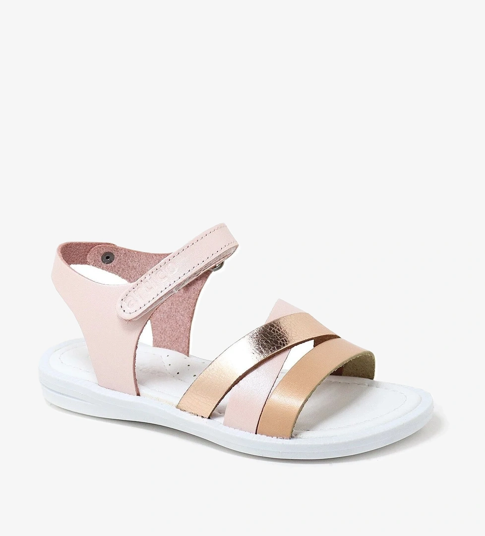 Artico Alexia Hakiki Deri Vaketa Pudra Pembe Kız Çocuk Sandalet - Görsel 1