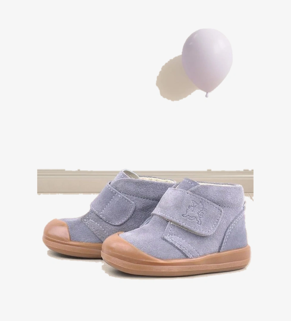 Rakerplus Yoohoo Hakiki Deri Gri Cırtlı Unisex Bebek Bot model görseli