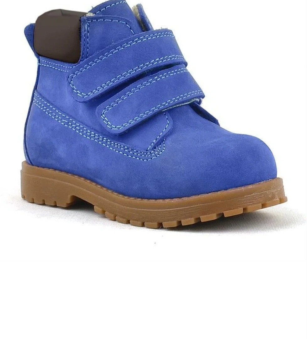 Rakerplus Neson Hakiki Deri Saks Mavi Kürklü Cırtlı Bebek Bot model görseli