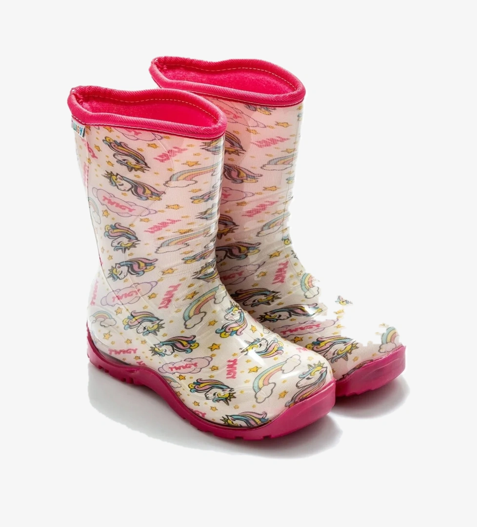 Twigy Nn0607 Yağmur Beyaz Çocuk Çizme