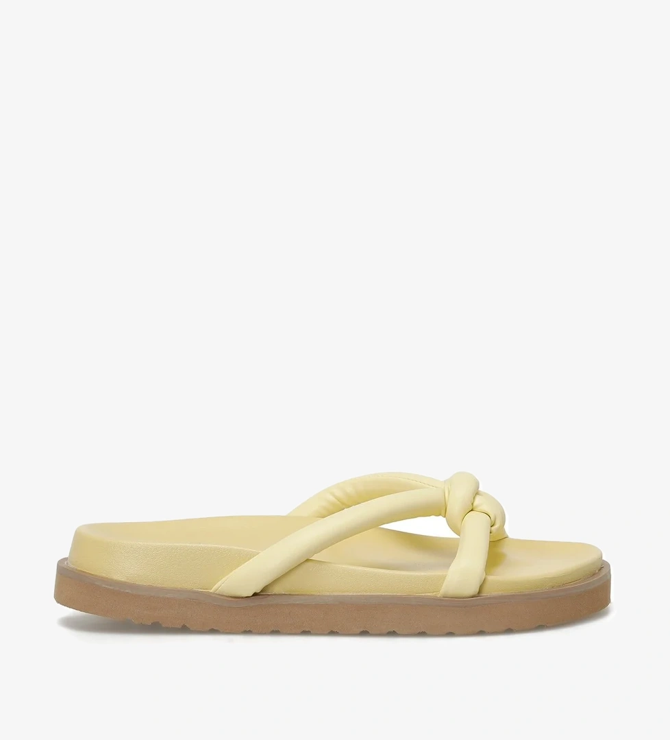 ISJU 3FX Sarı Kadın Düz Terlik - Görsel 1