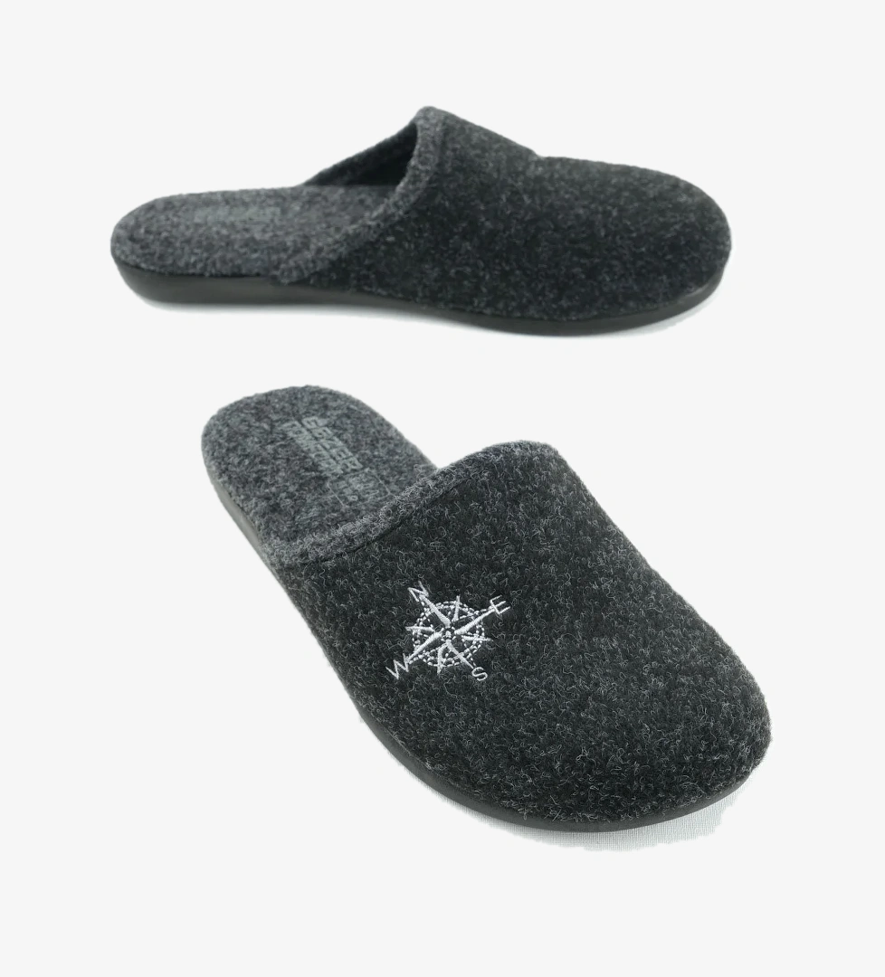 Kışlık Erkek Keçe Çıkarılabilir Taban Ev Bahçe Terlik - Görsel 1