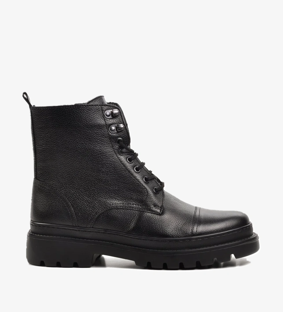 Ayakmod 77184 Siyah İçi Polarlı Hakiki Deri Erkek Postal Bot model görseli