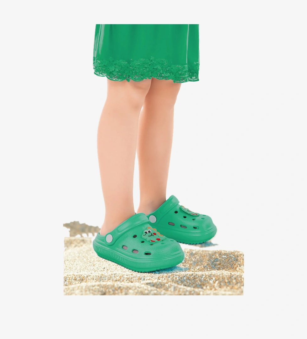 Bester Eva Plaj Havuz Okul Kreş Kız Çocuk Terlik Yeşil