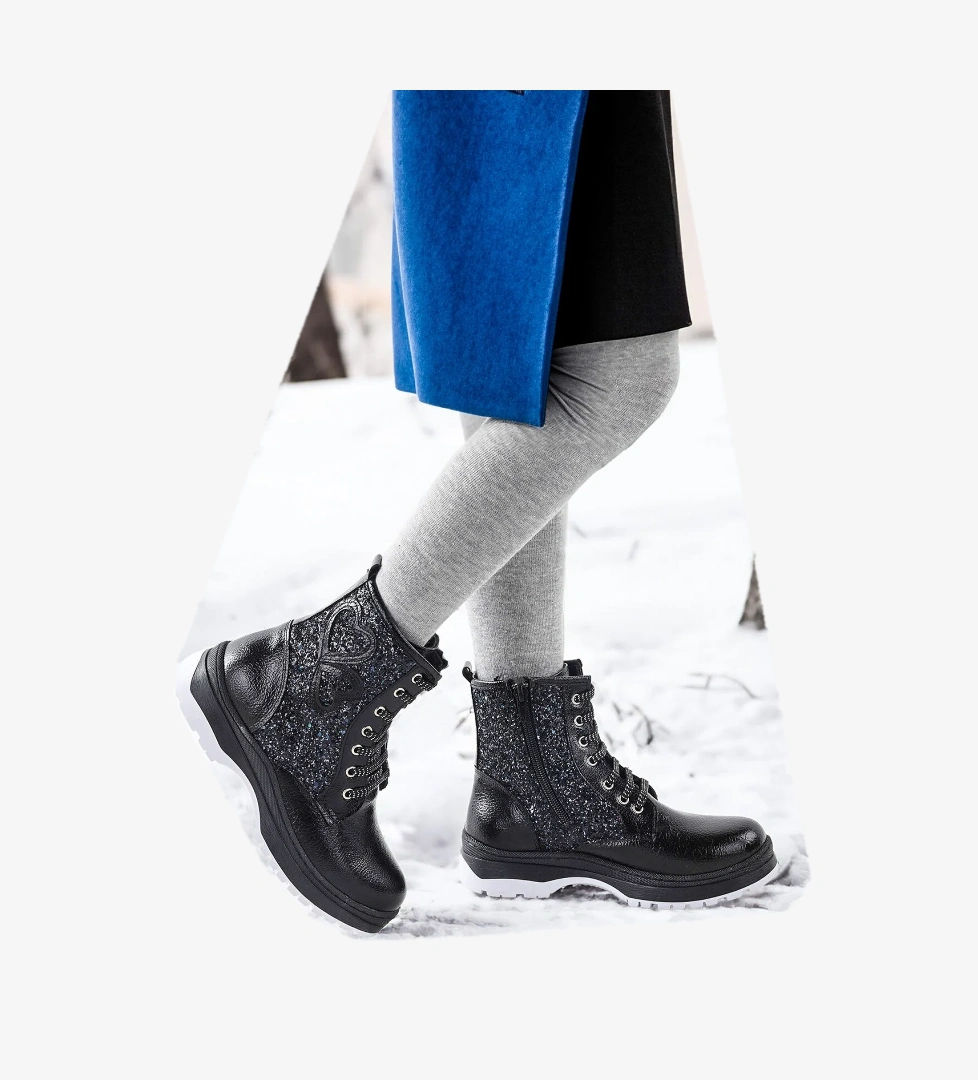 612 Vakko Termo Taban Kız Çocuk Bot Ayakkabı Siyah