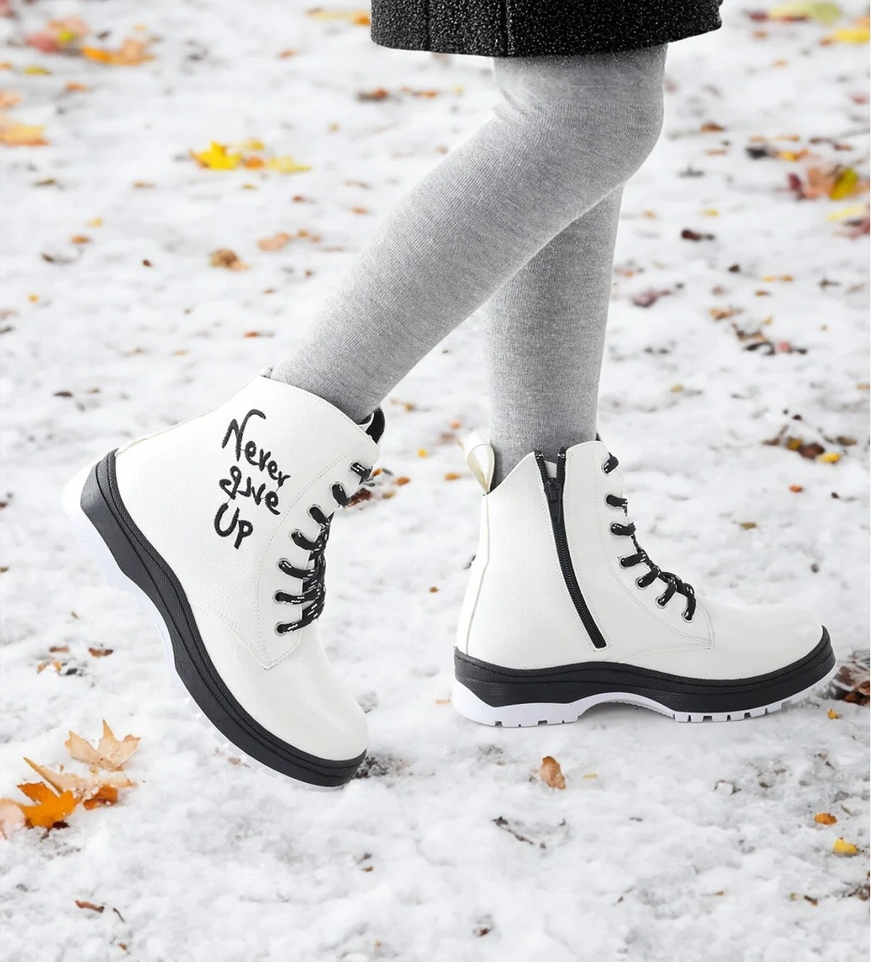 Termo Taban Kız Çocuk Bot 610 Çatlak Beyaz - Siyah