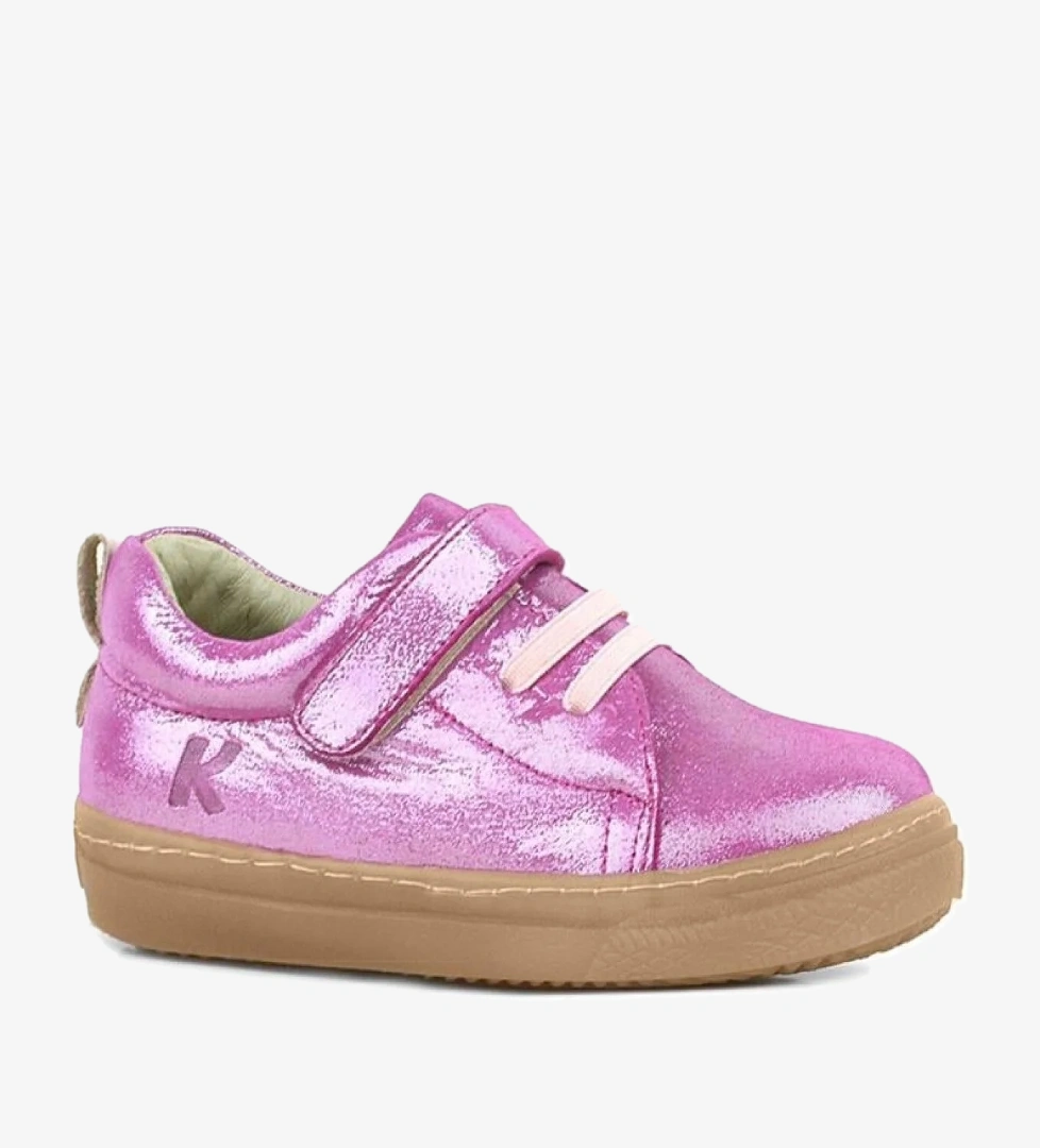 Hapshoe Kids Anatomik Hakiki Deri Yumuşak Pembe Lastikli Cırtlı Çocuk Ayakkabı model görseli