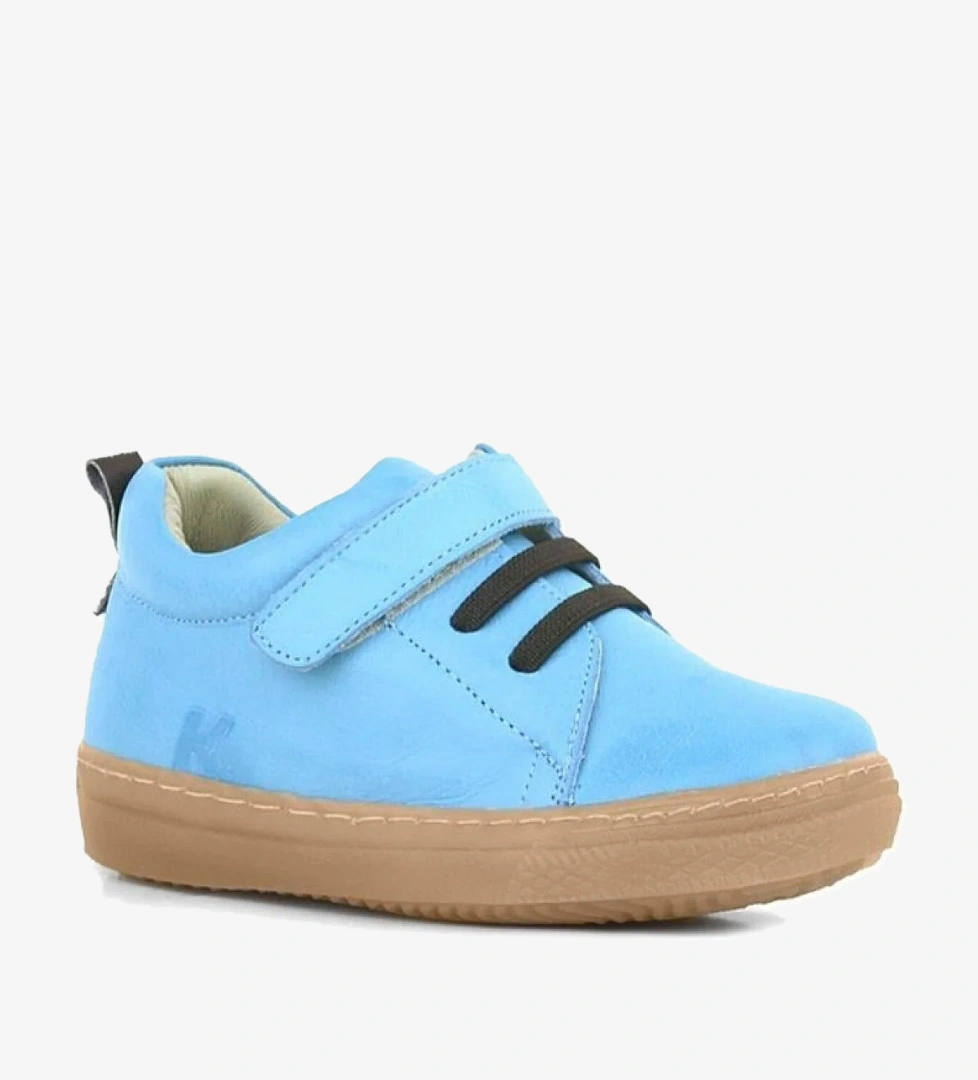 Hapshoe Kids Anatomik Hakiki Deri Yumuşak Mavi Lastikli Cırtlı Çocuk Ayakkabı model görseli
